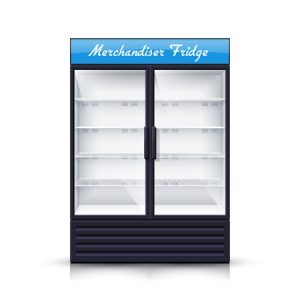 Vertical Commcercial Fridge / Cooler - 2 Panel for Drinks